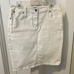 Talbots Classic White Jean Skirt